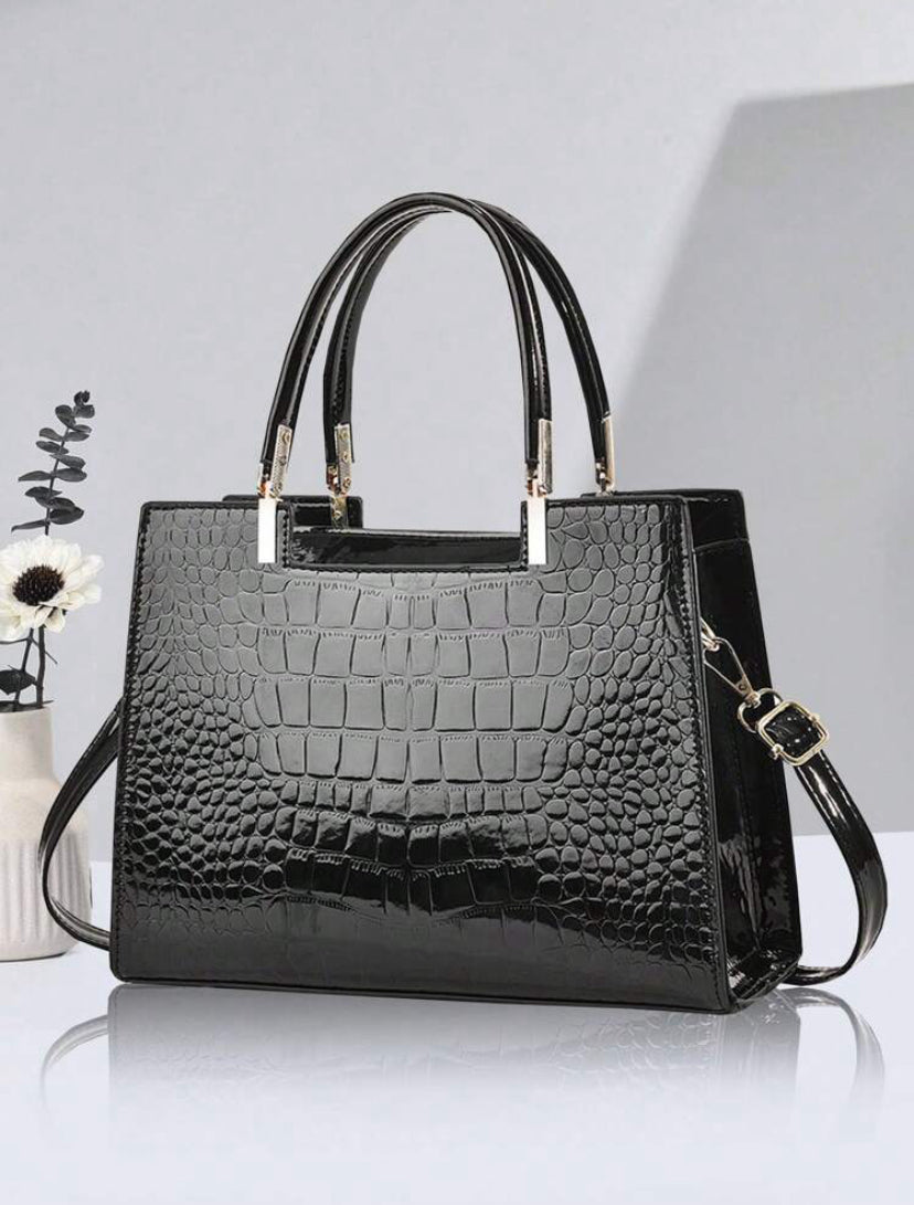 Petra | Glanzende Croco Tas