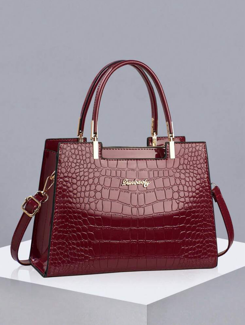 Petra | Glanzende Croco Tas